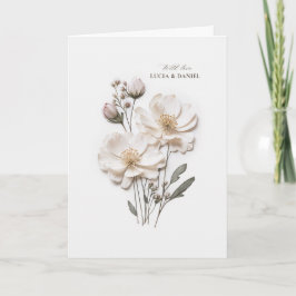 Elegante witte rozen in chique gevouwen bruiloft