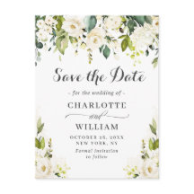 Elegante Witte Rozen Kant Bruiloft Save the Date