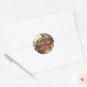 Elegante witte rozen kant dank u Vrijgezellenfeest Ronde Sticker (Envelop)