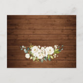 Elegante witte rozen kant rustieke dank u kaarten (Achterkant)