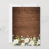 Elegante Witte Rozen Kant Rustieke Houten Bruiloft Save The Date (Achterkant)