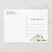 Elegante witte rozen kant trouw save the date briefkaart (Achterkant)