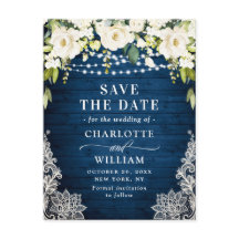 Elegante witte rozen kant trouw save the date