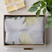 Elegante witte rozen met groene stelen foto tissuepapier (Geschenk)