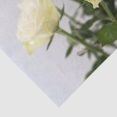 Elegante witte rozen met groene stengels Foto Tissuepapier (Detail)