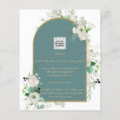 Elegante Witte Rozen Nuestra Boda Spaanse Bruiloft Flyer (Achterkant)