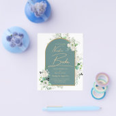 Elegante Witte Rozen Nuestra Boda Spaanse Bruiloft Flyer (Enkel)