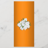 Elegante witte rozen op Sinaasappel bruiloft Menu (Achterkant)