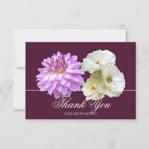 Elegante Witte Rozen Paarse Dahlia Chic Bedankt