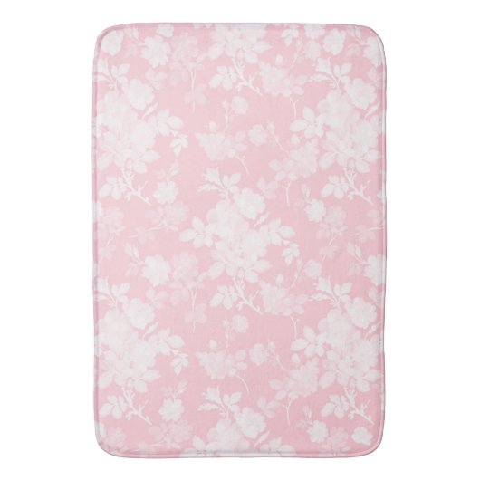 Elegante witte rozen roze bloemen badmat (Voorkant Verticaal)