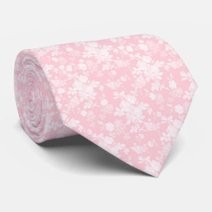 Elegante witte rozen roze bloemen stropdas