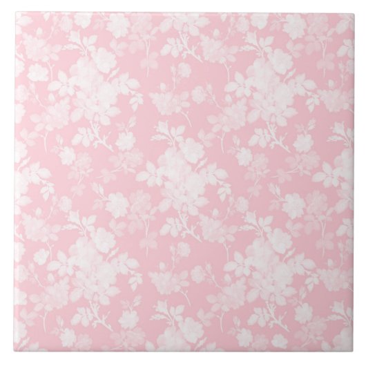 Elegante witte rozen roze bloemen tegeltje (Voorkant)