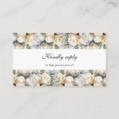 Elegante witte rozen RSVP QR-code Informatiekaartje (Achterkant)