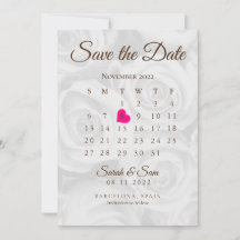 Elegante Witte Rozen Save The Date Agenda Bruiloft