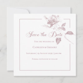 Elegante Witte Rozen Stof Roze Bloemige Bruiloft Save The Date
