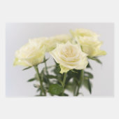 Elegante witte rozen tijdloze bloem foto inpakpapier vel (Voorkant)
