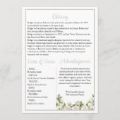 Elegante Witte Rozen Vieren Leven Van - Begrafenis Programmakaart (Achterkant)