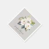 Elegante witte rozen Waterverf bloemenbruiloft Servet (Hoek)