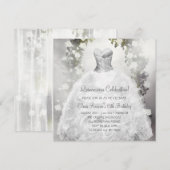 Elegante Witte Rozen Witte Quinceanera Uitnodiging (Voorkant / Achterkant)