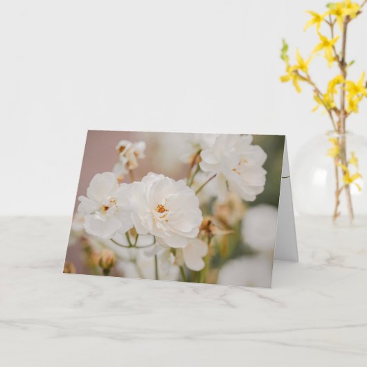 Elegante witte rozenbloem foto Happy Moederdag Kaart (Gele Bloem)