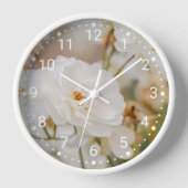 Elegante Witte Rozenbloemen Botanische Natuur Foto (Voorkant)