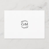 Elegante witte RSVP Franse stijl Branches Monogram Informatiekaartje (Achterkant)