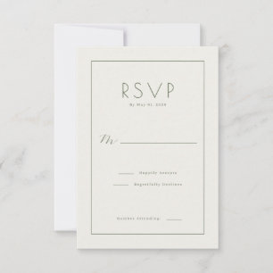 Elegante witte RSVP-kaart RSVP Kaartje