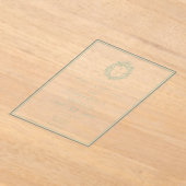 Elegante Witte & Sage Groene Crest Monogram Huweli Acryl Uitnodigingen (Laagn)