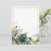 Elegante witte, salie- en gouden bloemen Blanco  Kaart (Staand voorkant)
