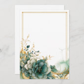 Elegante witte, salie- en gouden bloemen Blanco  Kaart (Voorkant / Achterkant)