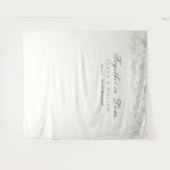 Elegante witte salie groene achtergronden banner wandkleed (Voorkant (horizontaal))