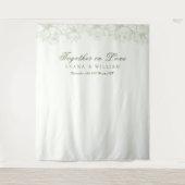 Elegante witte salie groene achtergronden banner wandkleed (Voorkant)