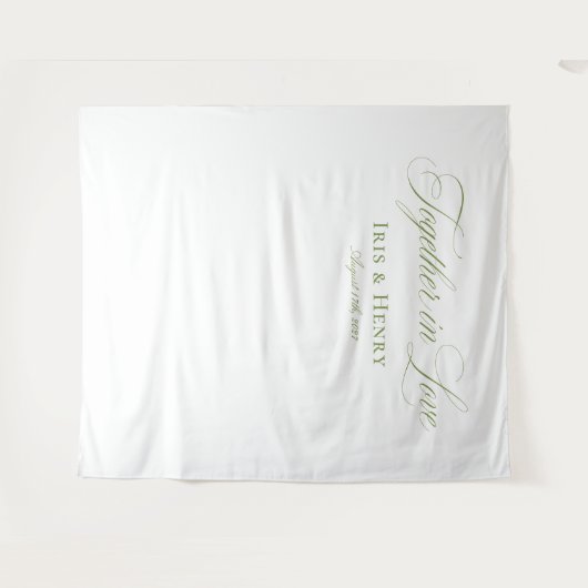 Elegante witte salie groene bruiloft achtergronden wandkleed (Voorkant (horizontaal))