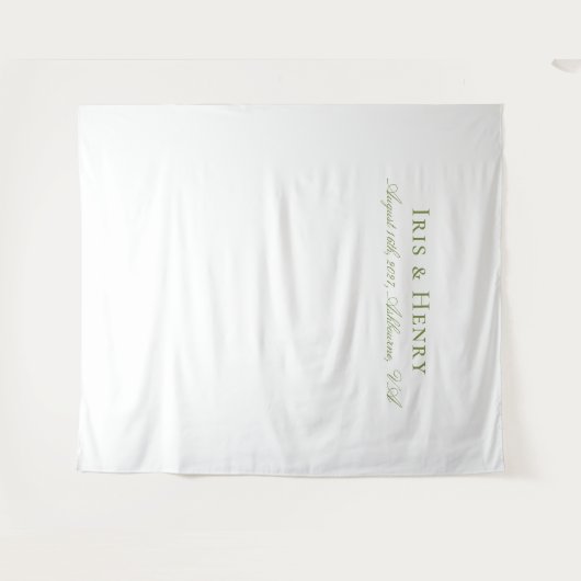 Elegante witte salie groene bruiloft achtergronden wandkleed (Voorkant (horizontaal))