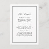 Elegante witte salie groene bruiloft details Invoe Informatiekaartje (Voorkant)