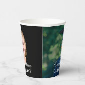 Elegante witte script afstudeerfoto papieren bekers (Rechts)