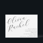 Elegante witte script kalligrafie Bat Mitzvah Kaart<br><div class="desc">Deze eigentijdse bat mitzvah uitnodiging beschikt over een minimalistische horizontale compositie en een prachtige scriptkalligrafie in het zwart op een witte achtergrond.</div>