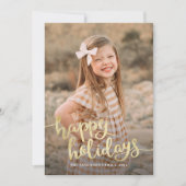 Elegante witte script kalligrafie Happy Holiday Ca Feestdagenkaart (Voorkant)