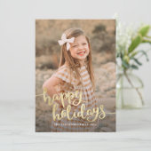 Elegante witte script kalligrafie Happy Holiday Ca Feestdagenkaart (Staand voorkant)