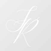 Elegante witte script monogram bruiloft raamsticker (Vel)