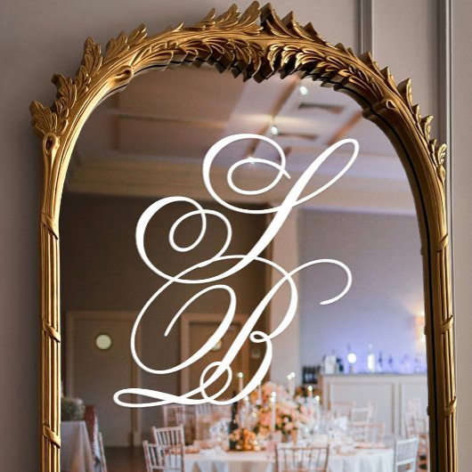 Elegante  witte script monogram bruiloft raamsticker