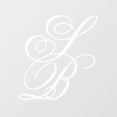 Elegante  witte script monogram bruiloft raamsticker (Vel)