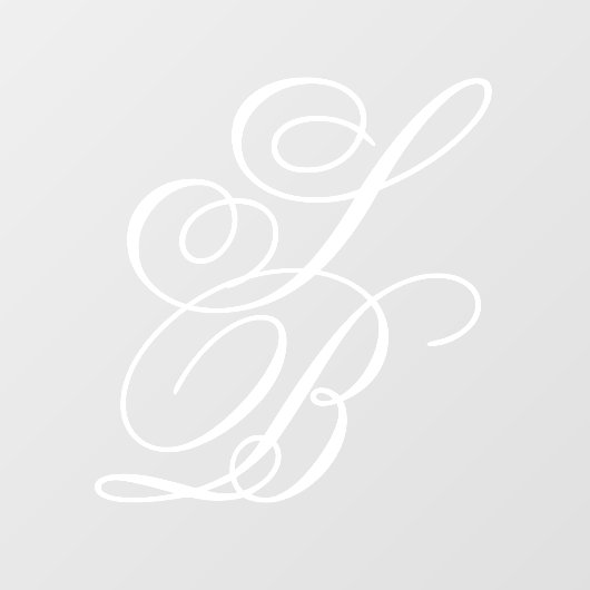 Elegante  witte script monogram bruiloft raamsticker (Vel)
