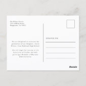 Elegante witte script overlay foto afstuderen briefkaart (Achterkant)