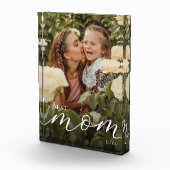 Elegante witte script Persoonlijke Beste Moeder Oo Fotoblokken (Rechts)
