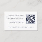Elegante witte script QR-code trouwwebsite RSVP  Informatiekaartje (Achterkant)