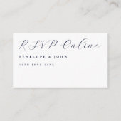 Elegante witte script QR-code trouwwebsite RSVP  Informatiekaartje (Voorkant)