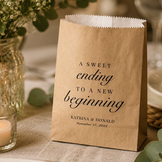 Elegante witte script zoete afsluiting favoriet bedankzakje