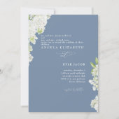 Elegante witte seringen periwinkle uitnodiging (Voorkant)
