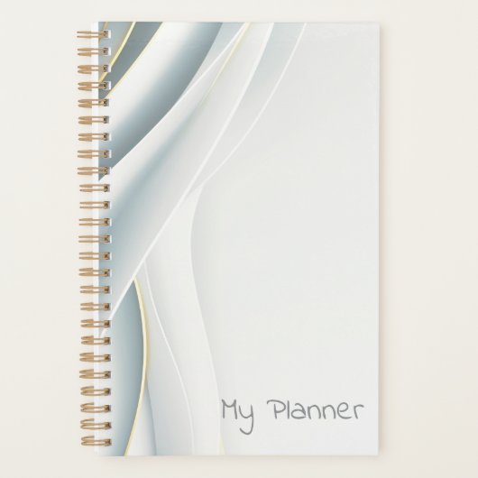 Elegante witte sluier gepersonaliseerd planner (Voorkant)